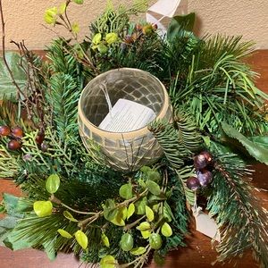 ***Faux Floral. FOREST PINE AND IVY CANDLE RING/ SWAG